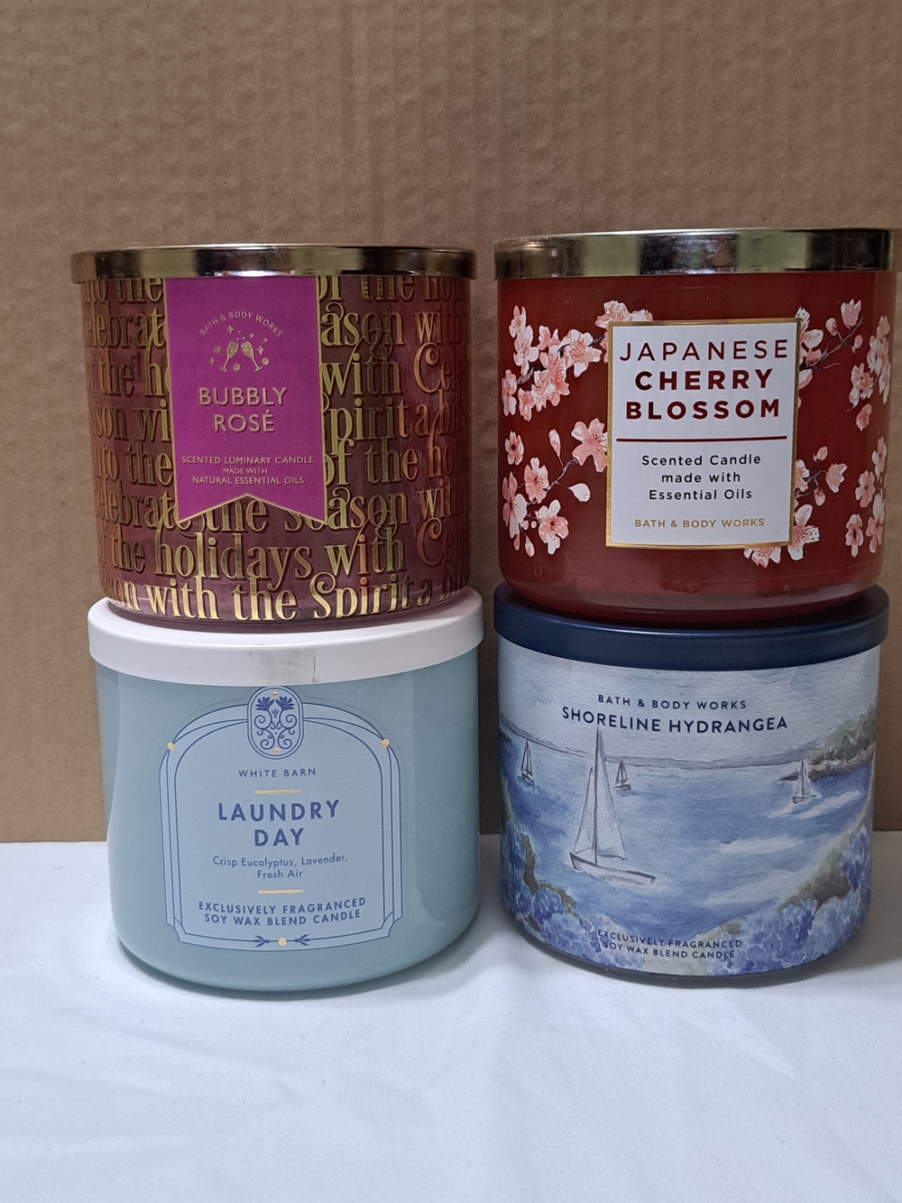Bath & Body Works Empty 3 Wick Candle Jars set of 4